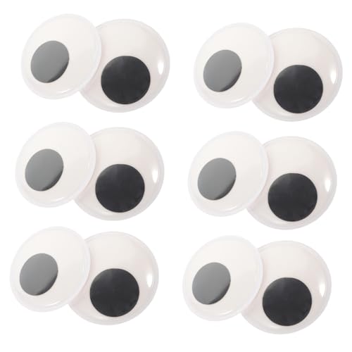 FIXOSHEE 16 Stück Teiliges Selbstklebende Wackelaugen Große Kunststoff sicherheitsaugen für DIY Basteln Puppen Amigurumi Tragbar und Dekorativ für Spielzeugherstellung und Partydekoration von FIXOSHEE