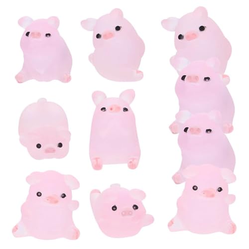 FIXOSHEE 18 Stück Teiliges Harz Schwein Anhänger DIY Zubehör für Handyhüllen Süße Harzschweine Schmuck Charms für Kreative Dekoration und Bastelprojekte von FIXOSHEE