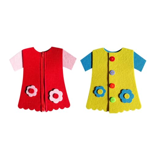 FIXOSHEE 2 STÜCK Teiliges DIY Knopf Reißverschluss Filz Pädagogisches Kleinkindspielzeug Hand Auge koordination Frühe Lernhilfe für Buntes Greifspielzeug für Jungen und Mädchen von FIXOSHEE