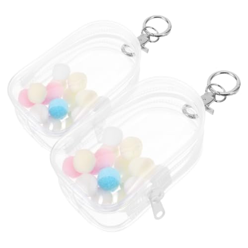 FIXOSHEE 2 STÜCK Transparente PVC Figuren Display Tasche mit Schlüsselanhänger Gepolstert Schützend Vielseitig Tragbar für Puppen und Sammelfiguren Unterwegs von FIXOSHEE