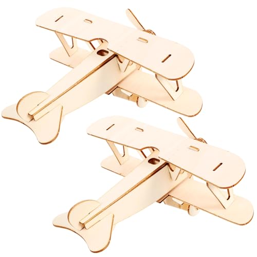 FIXOSHEE 2 Sätze Holzflugzeug Puzzle Bausatz DIY Modellbau Flugzeug Holzpuzzle Geschenk für Mädchen Jungen Holz Puzzle Flugzeug Dekoration von FIXOSHEE