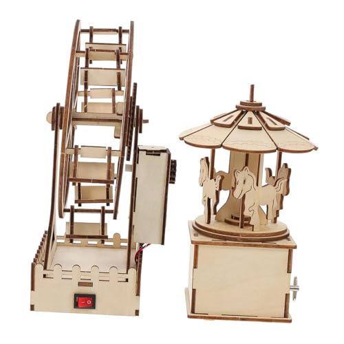 FIXOSHEE 2 Sätze Holzpuzzle Wissenschaftliches Lernspielzeug Holzmechanik Pädagogisches Steckspielzeug Ab Jahre mit Anleitung und Dekoration von FIXOSHEE