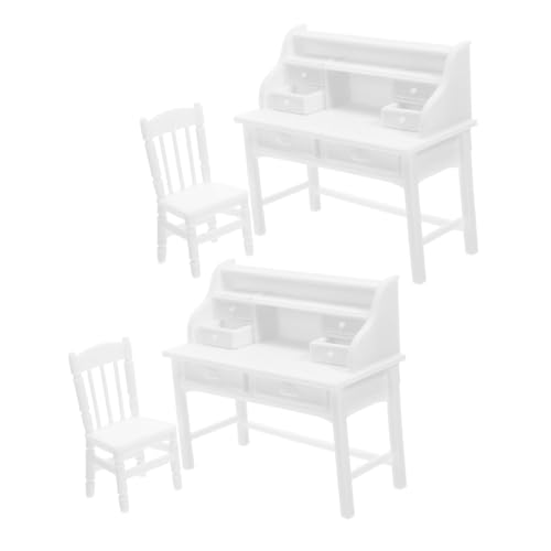 FIXOSHEE 2 Sätze Puppenhaus für Miniaturspielzeug für Puppenhaus Miniatur-Puppenhausstuhl Miniaturzubehör Schreibtisch Plastik Weiß FIXOSHEE 2 Sätze Puppenhaus für Miniaturspielzeug für Puppenhaus Miniatur-Puppenhausstuhl Miniaturzubehör Schreibtisch Plastik Weiß von FIXOSHEE