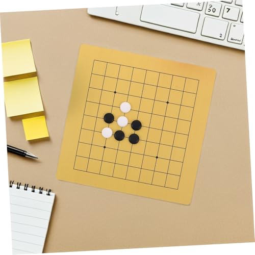 FIXOSHEE 2 Sätze Weiqi mit Doppeltem Holzbrett und Seiten Niedliches Design Kunststoffsteine Fördert Denkfähigkeit und Familienzeit Tragbar für Zuhause und Reise von FIXOSHEE