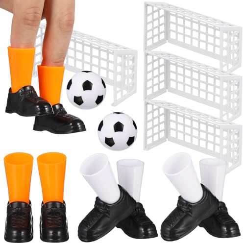 FIXOSHEE 2 Satz Mini Fingerfußballspiel Set für Pack mit Kleinen Fußballschuhen und Torabschlüssen Interaktives Tischspielzeug Koordination und Reflexen Handlich und Realistisch von FIXOSHEE