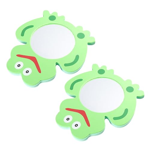 FIXOSHEE 2 Stück Badespielzeug Eva Cartoon Spiegel Lernspielzeug Grün Frosch Badewannenspielzeug Sicher und Hautfreundlich für Jungen und Mädchen von FIXOSHEE