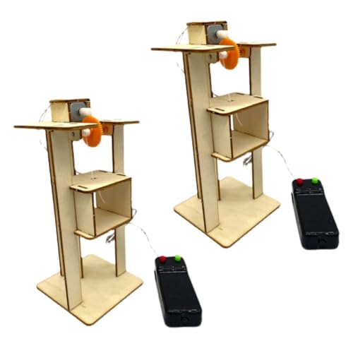 FIXOSHEE 2 Stück DIY Holz Aufzug Bausatz für Teiliges Experiment Spielset Kreatives Stem Lernspielzeug zur Logisches und Problemlösung für Grundschüler von FIXOSHEE