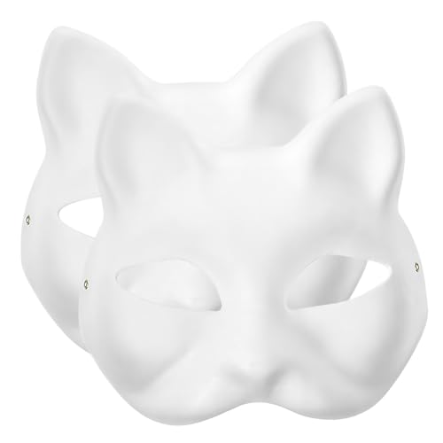 FIXOSHEE 2 Stück DIY Weiße Katzenpapiermasken zum Bemalen Unbemalte Tier Halbmasken aus Papier für Basteln Faschingsmasken Kunstunterricht Halloween Masquerade Party Zubehör FIXOSHEE 2 Stück DIY Weiße Katzenpapiermasken zum Bemalen Unbemalte Tier Halbmasken aus Papier für Basteln Faschingsmasken Kunstunterricht Halloween Masquerade Party Zubehör von FIXOSHEE