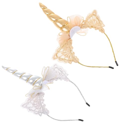 FIXOSHEE 2 Stück Einhorn Haarreifen aus Hochwertigem Langlebige und Bequeme Haarbänder für Mädchen für Kostüme Bühnenauftritte und Geburtstagsfeiern Farblich Sortiert in Gold und Silber von FIXOSHEE