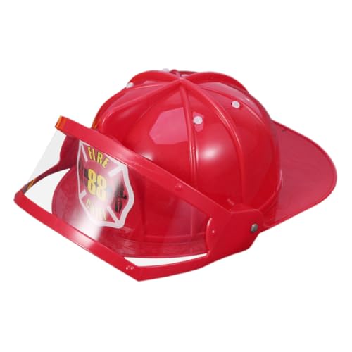 FIXOSHEE 2 Stück Feuerwehrhelm aus Kunststoff Verstellbar Leichtes Feuerwehrkostüm Zubehör für Rollenspiele und Feuerwehrmann Motto Partys Geeignet für Geburtstagsfeiern von FIXOSHEE