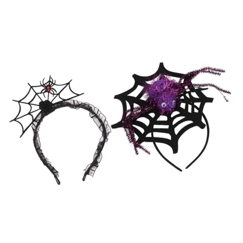 FIXOSHEE 2 Stück Halloween Haarreif Spinnennetz Stirnband in Schwarz und Violett für Damen Mädchen Spinnenmotive Passender Kopfschmuck für Halloween Kostüm und Party FIXOSHEE 2 Stück Halloween Haarreif Spinnennetz Stirnband in Schwarz und Violett für Damen Mädchen Spinnenmotive Passender Kopfschmuck für Halloween Kostüm und Party von FIXOSHEE