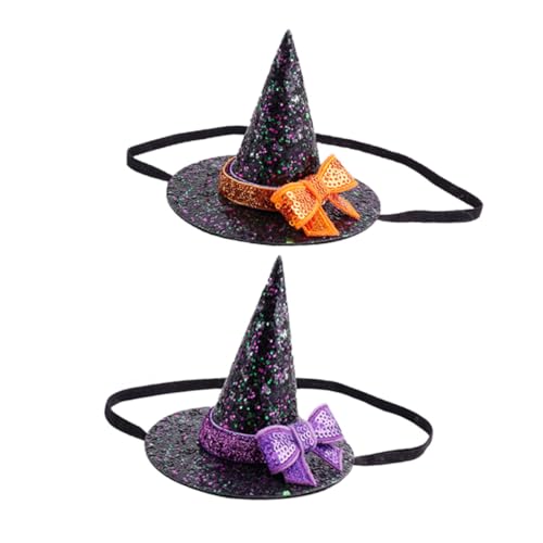 FIXOSHEE 2 Stück Halloween Haarreifen mit Glitzerndem Hexenhut und Schleife Elastische Stirnbänder für Damen und Verstellbar für Kostüm und Partyzubehör FIXOSHEE 2 Stück Halloween Haarreifen mit Glitzerndem Hexenhut und Schleife Elastische Stirnbänder für Damen und Verstellbar für Kostüm und Partyzubehör von FIXOSHEE