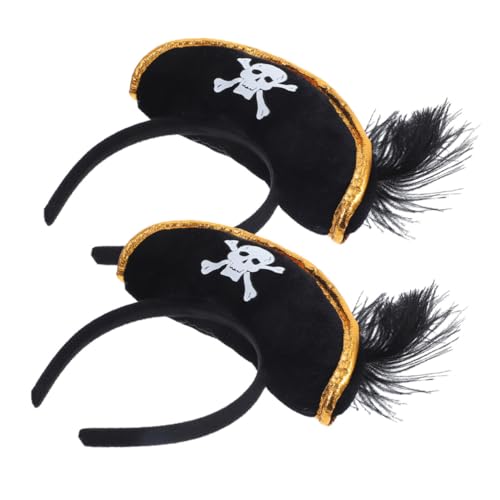FIXOSHEE 2 Stück Halloween Piraten Kopfschmuck Leichtes Piratenhut Haarreif Wiederverwendbar Verstellbar Robustes Cosplay Zubehör für Karneval Halloween Kostümparty Piraten Kostüm von FIXOSHEE