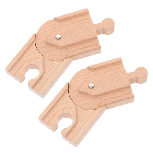 FIXOSHEE 2 Stück Holzeisenbahn Zubehör DIY Schienen Ersatzteil aus Robustem Holz für Bauen Fördert Kreativität Feinmotorik und Logisches Denken Geeignet für Holzeisenbahnsets von FIXOSHEE