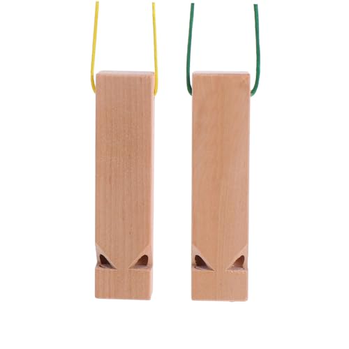 FIXOSHEE 2 Stück Holzpfeifen Teilig Zugpfeife Musikinstrument Holzspielzeug mit Nostalgischem Lokomotivton für Mädchen Jungen Geburtstagsgeschenke Partyzubehör Zufällige Zufällige Farbe von FIXOSHEE