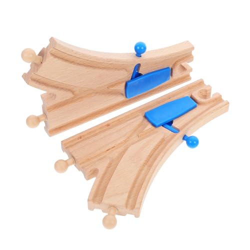 FIXOSHEE 2 Stück Holzspielzeug Zuggleis Erweiterungsset Teiliges Weichen Zubehör für Holzschienen Kompatibel mit Großen Marken Kreativitätsfördernd und Motorikfördernd Nachhaltig und Sicher von FIXOSHEE