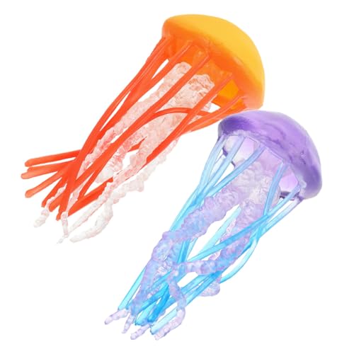 FIXOSHEE 2 Stück Mini Quallen Modell Kunststoff Realistische Meeresbewohner Figuren Pädagogisches Kindgerecht Langlebig und Detailreich von FIXOSHEE
