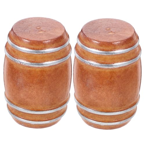 FIXOSHEE 2 Stück Miniatur Holzfass Modell Detailreiche Mini Fass Deko für Puppenhaus Szene Langlebiges Vintage Barrel Zubehör Kompakte für DIY Puppenhaus Dekoration von FIXOSHEE