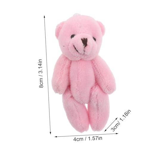 FIXOSHEE 2 Stück Miniatur Plüschbär Realistische Kuscheltiere für Puppenhaus Zubehör Sammler DIY Basteln Rosa von FIXOSHEE