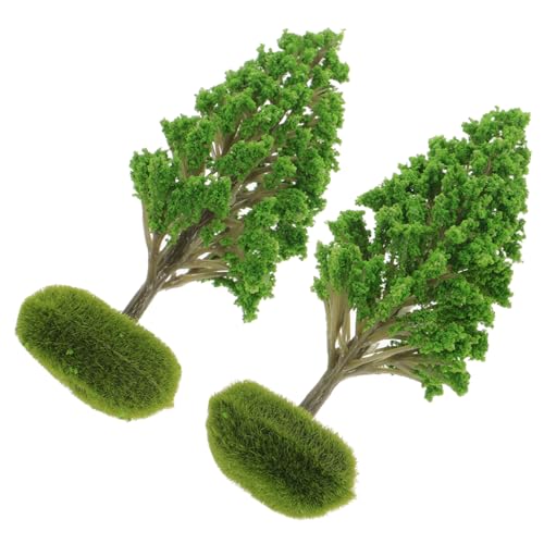 FIXOSHEE 2 Stück Miniatur Straßenbaum aus Leichtem Langlebigem Naturgetreues Modell für DIY Sandtisch Dekoration Miniatur Basteln Grüner Diorama Baum von FIXOSHEE