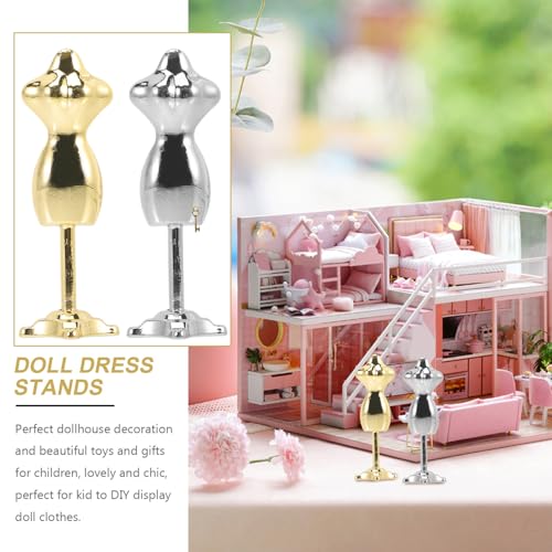 FIXOSHEE 2 Stück Miniatur puppenständer Glänzend Gold und Silber Kompakter Stabiler Puppenkleiderhalter für Filigrane Schaufensterpuppe Doll Kleidung und Puppenhaus deko FIXOSHEE 2 Stück Miniatur puppenständer Glänzend Gold und Silber Kompakter Stabiler Puppenkleiderhalter für Filigrane Schaufensterpuppe Doll Kleidung und Puppenhaus deko von FIXOSHEE