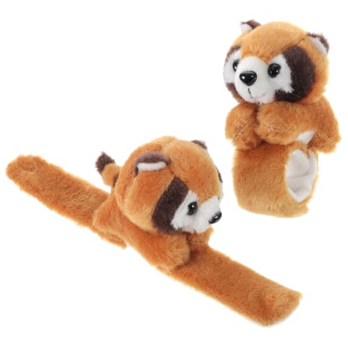 FIXOSHEE 2 Stück Plüsch Slap Armbänder Kuscheliges Waschbär Motiv Kindergeburtstag Gastgeschenk Tierparty Favor Wristband von FIXOSHEE