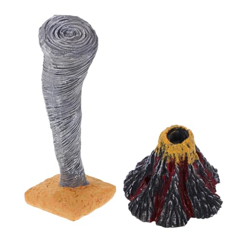 FIXOSHEE 2 Stück Realistisches Naturkatastrophen Modell Berg und Tornado Sandtisch Dekorationsset für Interaktives Lernspielzeug für Schule Zuhause Stem Experimente von FIXOSHEE