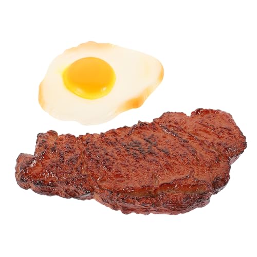FIXOSHEE 2 Stück Realistisches Teiliges Steak und Spiegelei Modell Lebensechte Simulation Food Prop für Fotografie Restaurantdekoration und Spielküche Detailgetreue Nachbildung für FIXOSHEE 2 Stück Realistisches Teiliges Steak und Spiegelei Modell Lebensechte Simulation Food Prop für Fotografie Restaurantdekoration und Spielküche Detailgetreue Nachbildung für von FIXOSHEE