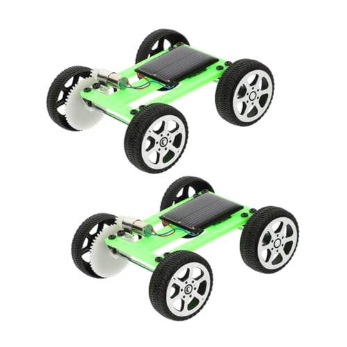 FIXOSHEE 2 Stück Teiliges Auto für Stem Bildungsbausatz mit Motor DIY Wissenschaft Experiment Fördert Logisches und Feinmotorik Geeignet für Zuhause und Schule Grün von FIXOSHEE