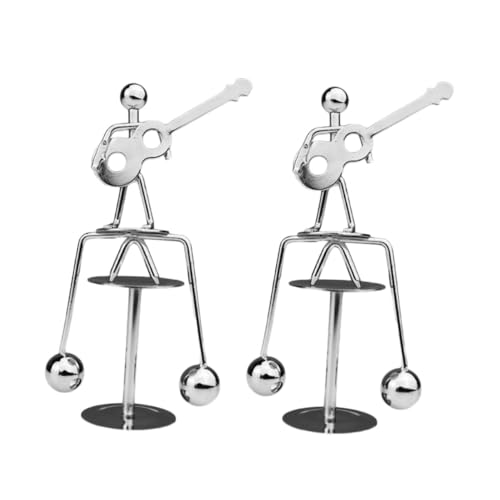 FIXOSHEE 2 Stück Teiliges Balance Gitarre und Mann Skulptur aus Dekoratives Gleichgewichtsspiel für Zuhause Kreatives Desktop Ornament Einzigartiges Physik Balance Modell von FIXOSHEE