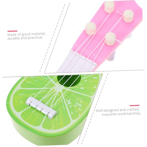 FIXOSHEE 2 Stück Teiliges Mini musikinstrumente aus Robustem Material Pädagogisch Wertvoll für Frühe Musikalische Farbenfrohe Anfänger Gitarren in Limette und Pfirsich zum Lernen von FIXOSHEE