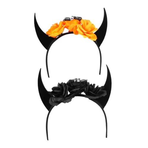 FIXOSHEE 2 Stück Teufelshörner Haarreif mit Schädel und Blumen Halloween Kostüm Zubehör für Erwachsene und Teenager Robustes Stirnband für Karneval Party Cosplay FIXOSHEE 2 Stück Teufelshörner Haarreif mit Schädel und Blumen Halloween Kostüm Zubehör für Erwachsene und Teenager Robustes Stirnband für Karneval Party Cosplay von FIXOSHEE