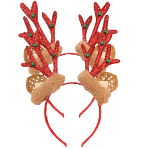 FIXOSHEE 2 Stück Weihnachtliche Rentier Geweih Stirnbänder Rotes Haarschmuck für Weihnachtsfeier Kostüm Party Beliebte und Festliche Foto Requisiten für Erwachsene FIXOSHEE 2 Stück Weihnachtliche Rentier Geweih Stirnbänder Rotes Haarschmuck für Weihnachtsfeier Kostüm Party Beliebte und Festliche Foto Requisiten für Erwachsene von FIXOSHEE