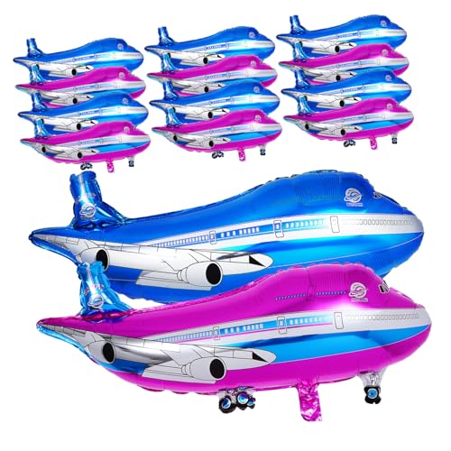 FIXOSHEE 20 Stück Flugzeug Folienballons in Blau und Rosa Vielseitige Party Deko für Kindergeburtstag Luft Heliumbefüllbar Farbenfrohe Geburtstagsdekoration für Jungen und Mädchen von FIXOSHEE