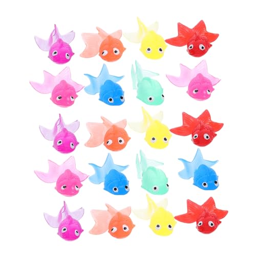 FIXOSHEE 20 Stück Teiliges Künstliche Goldfische Lebensecht aus Umweltfreundlichem TPR Material Bunte Aquarium Deko für Fischteiche und Aquarien Realistische Fischornamente zur Dekoration von FIXOSHEE