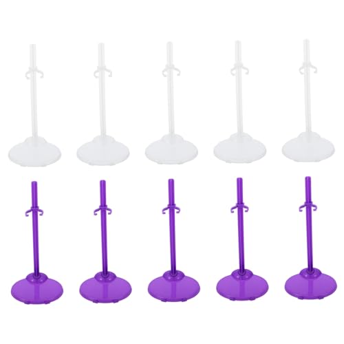 FIXOSHEE 20 Stück Teiliges Puppenstützset mit Transparenten und Violetten Clips Langlebige Kunststoffständer für Spielzeugfiguren Stabile Halterungen für Puppen und Babypuppen Vielseitig von FIXOSHEE
