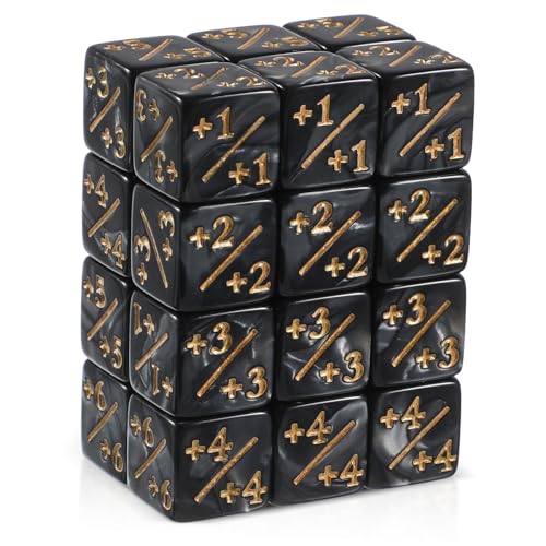 FIXOSHEE 24 Stück Acryl Würfel Zähler Token Teiliges für Kartenspiel Zubehör Lernspielzeug Brettspiel Accessoire mit Plus Minus Symbolen Pearl Schwarz FIXOSHEE 24 Stück Acryl Würfel Zähler Token Teiliges für Kartenspiel Zubehör Lernspielzeug Brettspiel Accessoire mit Plus Minus Symbolen Pearl Schwarz von FIXOSHEE