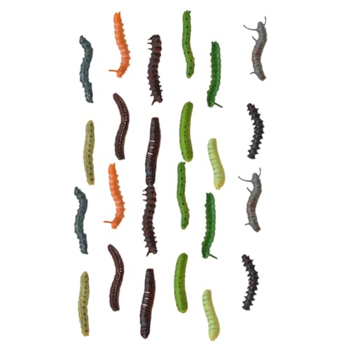 FIXOSHEE 24 Stück Teiliges Lebensechter Raupenfiguren aus Bunte Insekten spielzeuge als Bonsai Dekoration und Lustige Landschafts Ornamente Kinderspielzeug für Halloween und Aprilscherze von FIXOSHEE