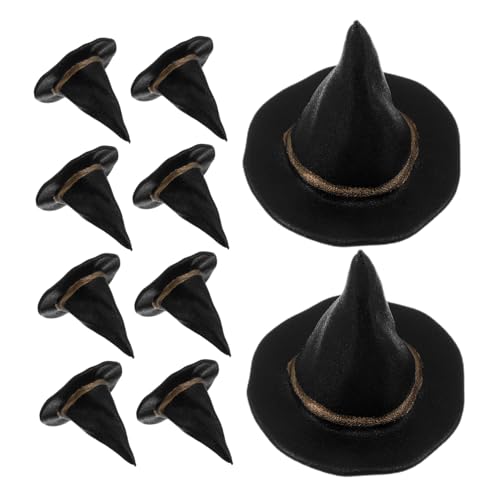 FIXOSHEE 24 Stück Teiliges Miniatur Hexenhüte Schwarz Mini Hüte für Puppenhaus Dekoration DIY Bastelzubehör Flaschenaufsätze Halloween Party Accessoires von FIXOSHEE