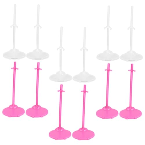 FIXOSHEE 24 Stück Teiliges Transparent und Rosa Stabile Figurenhalter für Puppenhaus Puppenstützen mit Kreativem Design Langlebig und Sicher für Sammlungen und Spielzeuganzeigen von FIXOSHEE