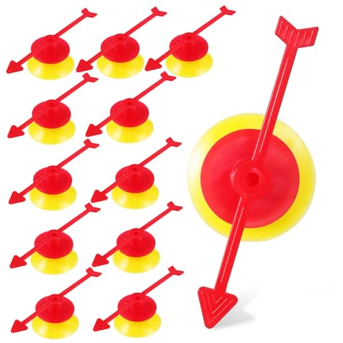 FIXOSHEE 25 Stück Teiliges Spielpfeile Kunststoff mit Saugnapf Rot gelb Drehbare Pfeile für Brettspiele Unterricht und Partyspaß Glatten Oberflächen von FIXOSHEE