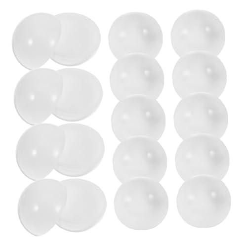 FIXOSHEE 25 Stück Teiliges Weiße Kunststoff lotteriekugeln zum Befüllen Hohle Aufklappbare Kapseln für Partyspiele Verkaufsautomaten und Kreative DIY Dekorationen von FIXOSHEE