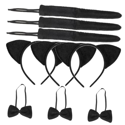 FIXOSHEE 3 Sätze Teiliges Katzenohren Set für Stirnband mit und Schleife Bequemes Kostümzubehör für Karneval Fasching Halloween Themen und Kostümpartys FIXOSHEE 3 Sätze Teiliges Katzenohren Set für Stirnband mit und Schleife Bequemes Kostümzubehör für Karneval Fasching Halloween Themen und Kostümpartys von FIXOSHEE
