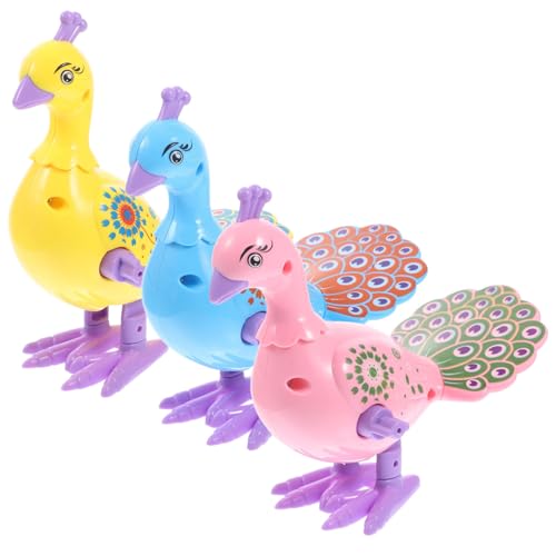 FIXOSHEE 3 Stück Teiliges Aufziehspielzeug Mechanismus Bunter Cartoon Pfau Figuren aus Sicherem für Partys Spaß und Frühe von FIXOSHEE