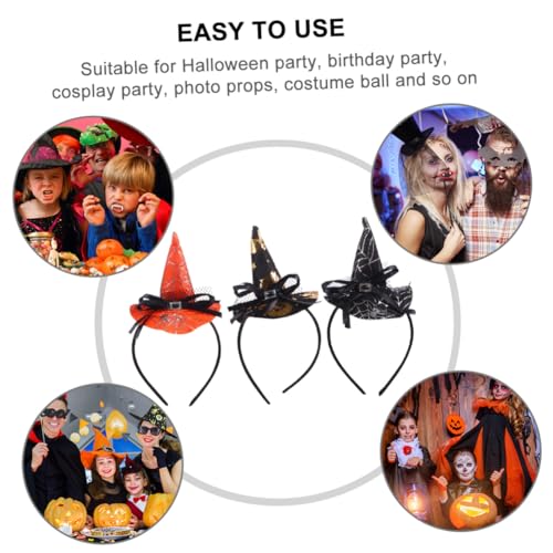FIXOSHEE 3 Stück Teiliges Halloween Haarreifen mit Hexenhut und Spinnennetz Leichter Kopfschmuck für Mädchen Party Deko und Halloween Kostüm Zubehör FIXOSHEE 3 Stück Teiliges Halloween Haarreifen mit Hexenhut und Spinnennetz Leichter Kopfschmuck für Mädchen Party Deko und Halloween Kostüm Zubehör von FIXOSHEE