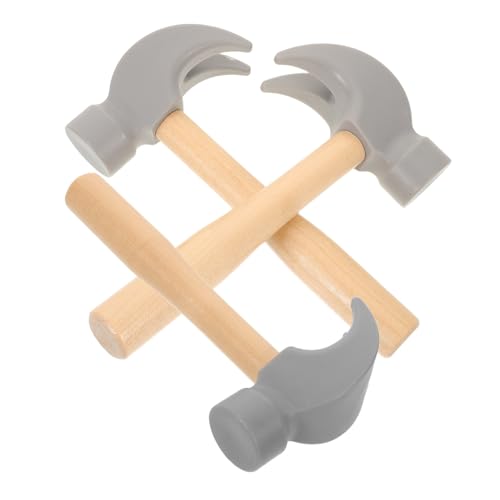 FIXOSHEE 3 Stück Teiliges Holzhammer für Kleinkinder Montessori Hammer Spiel Realistisches Wartungswerkzeug Tragbar Pädagogisch für Geburtstagsfeiern und Rollenspiele von FIXOSHEE