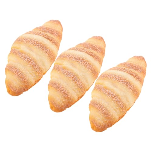 FIXOSHEE 3 Stück Teiliges Künstliches Croissant Realistisches Fake Brot für Küchen und Schaufensterdekoration Detailgetreue Simulation für Bäckerei Restaurant und Fotografie Vielseitig von FIXOSHEE