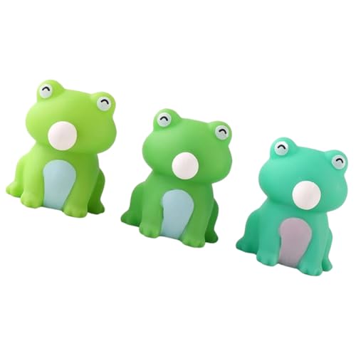 FIXOSHEE 3 Stück Teiliges Mini Frosch Hochwertigem TPR Realistische Simulation mit Farbverlauf Dehnbares Stressabbau Drücken und Entspannen Geeignet als Lustiges Schreibtisch von FIXOSHEE