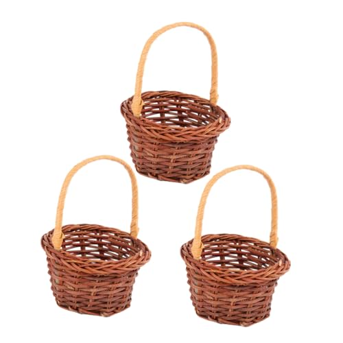 FIXOSHEE 3 Stück Teiliges Mini Geflochtenes DIY Dekoration Miniatur Haus Zubehör Attraktives Modell Robust und Farbenbeständig von FIXOSHEE