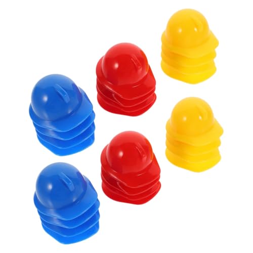 FIXOSHEE 30 Stück Teiliges Mini sicherheitshelm Robustem Kunststoff Kleine Bauhelme für Puppen Glatte Oberfläche Strapazierfähig und Vielseitig als Dekoration und Modell in Rot Blau und von FIXOSHEE